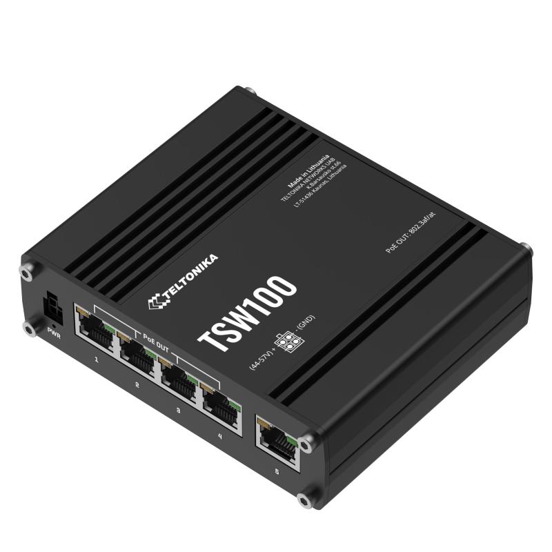 Teltonika TSW100 Industrial Unmanaged PoE+ Switch