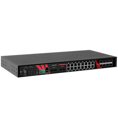 28-Port Industrial Managed PoE+ Switch, 4 x SFP+, erw. Temperaturbereich